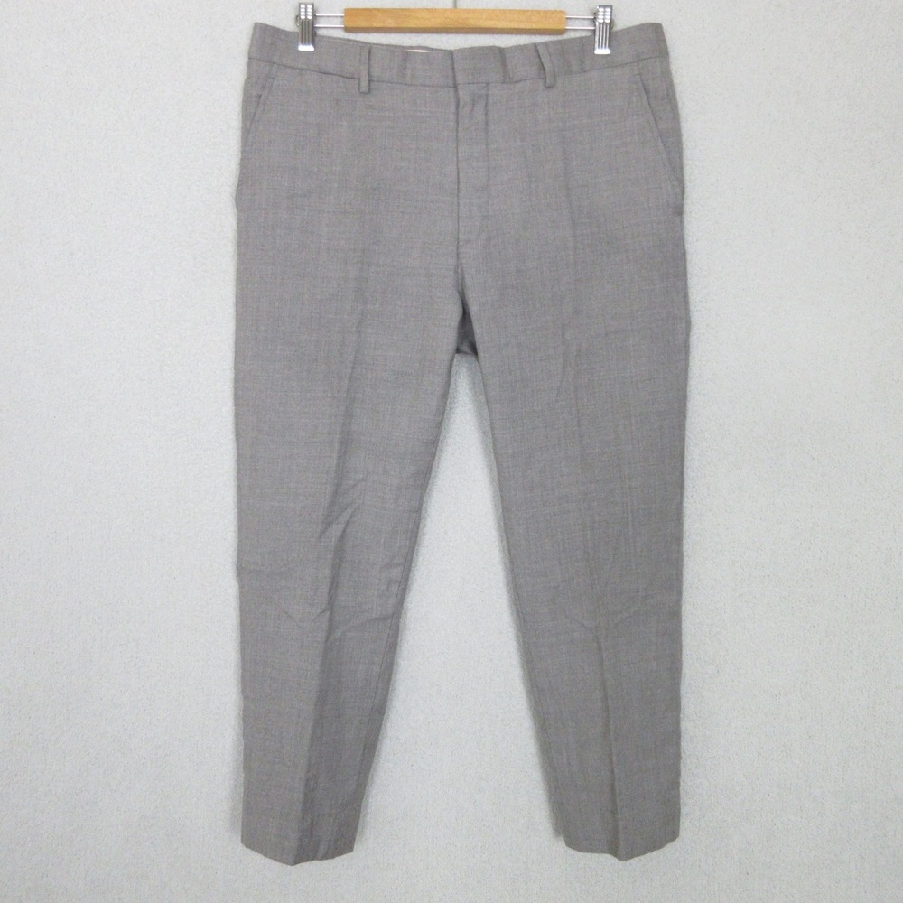 Polo Ralph Lauren Mens Grey 100% Wool Dress Pants Made in Italy Size 36 x 25.5